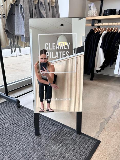 Clearly Pilates Mirrored Sign