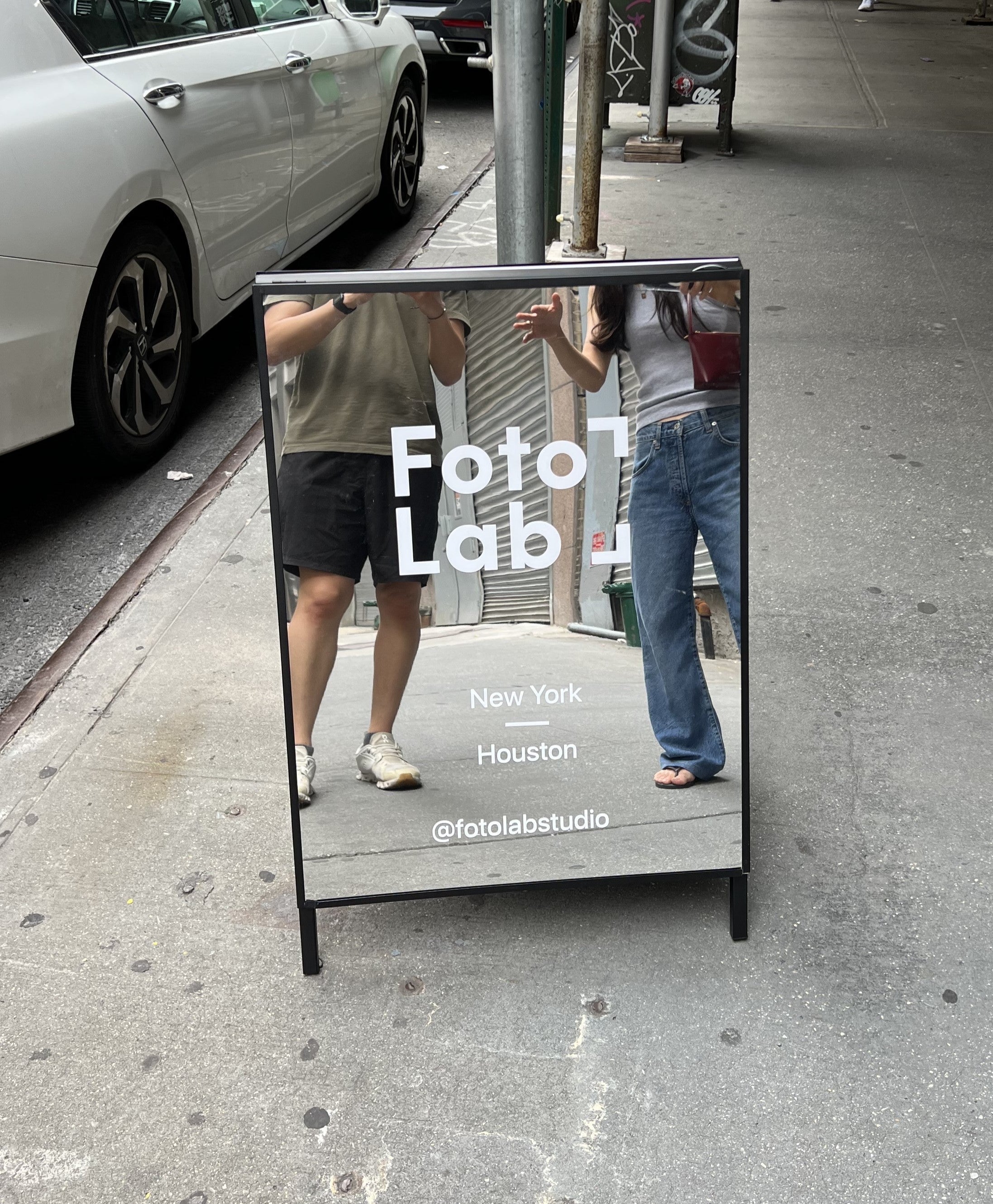 FotoLab Mirrored A Frame Sign