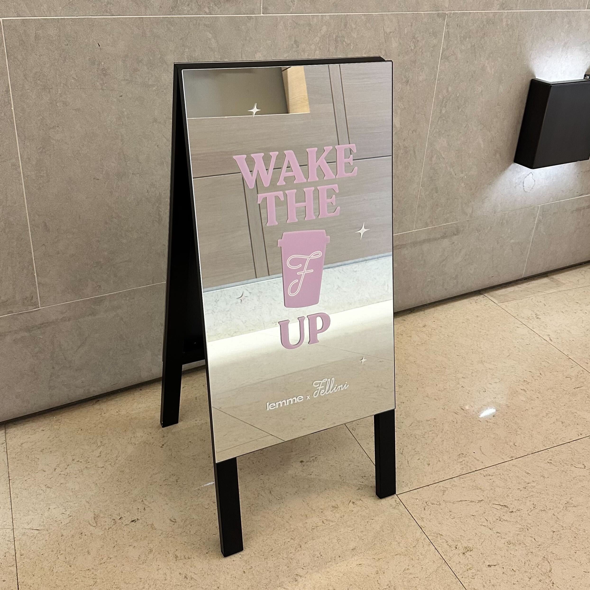 A-Frame Sidewalk Sign Mirrored Lemme Fellini Side Natural