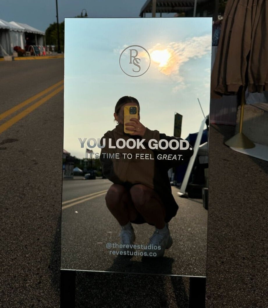 A-Frame Sidewalk Sign Mirrored Reve Studio