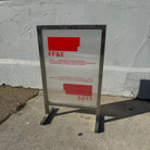 Brushed Stainless Steel sign with clear insert