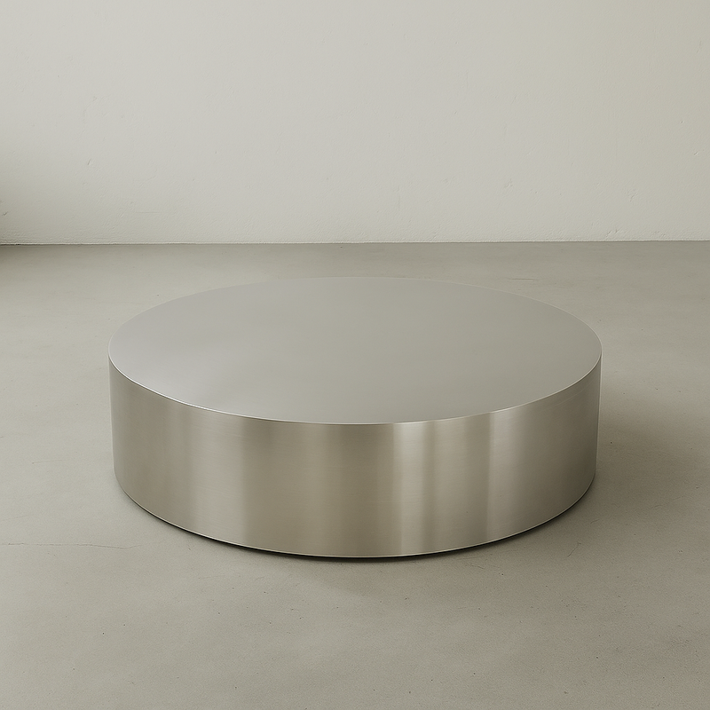Stainless steel circular platform table for display