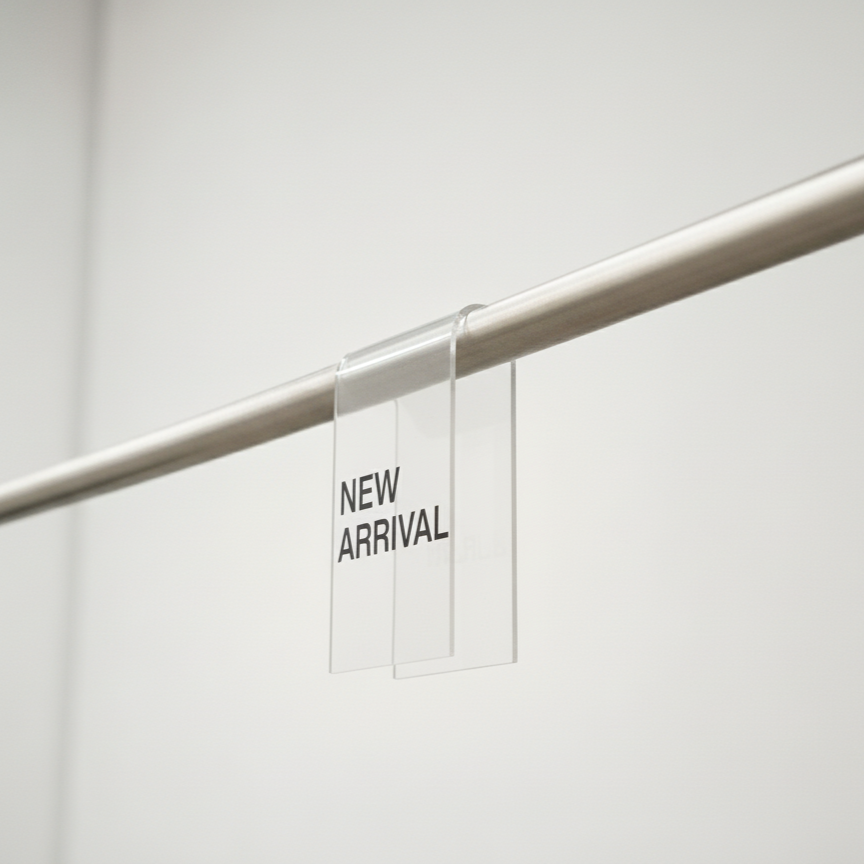 Transparent Acrylic Clothing Rack Sign Clip I Colorful Retail Display ...