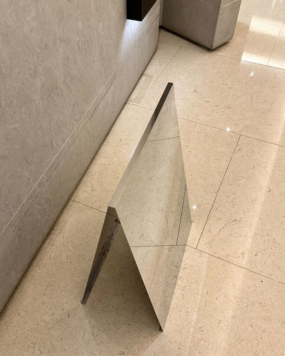 #5 - Mirrored Stainless Steel A-Frame Sidewalk Sign