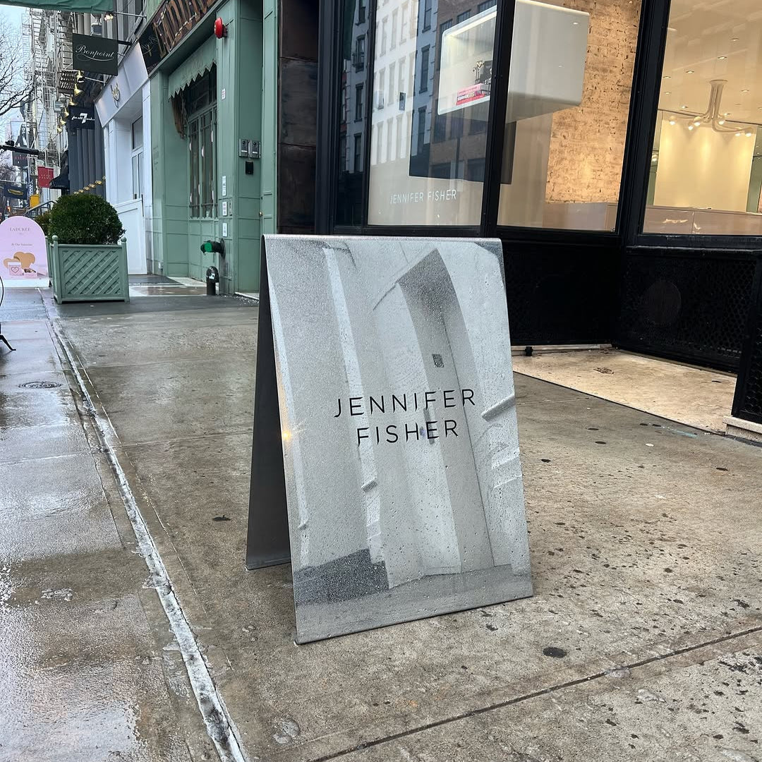 #005 - Mirrored Stainless Steel A-Frame Sidewalk Sign