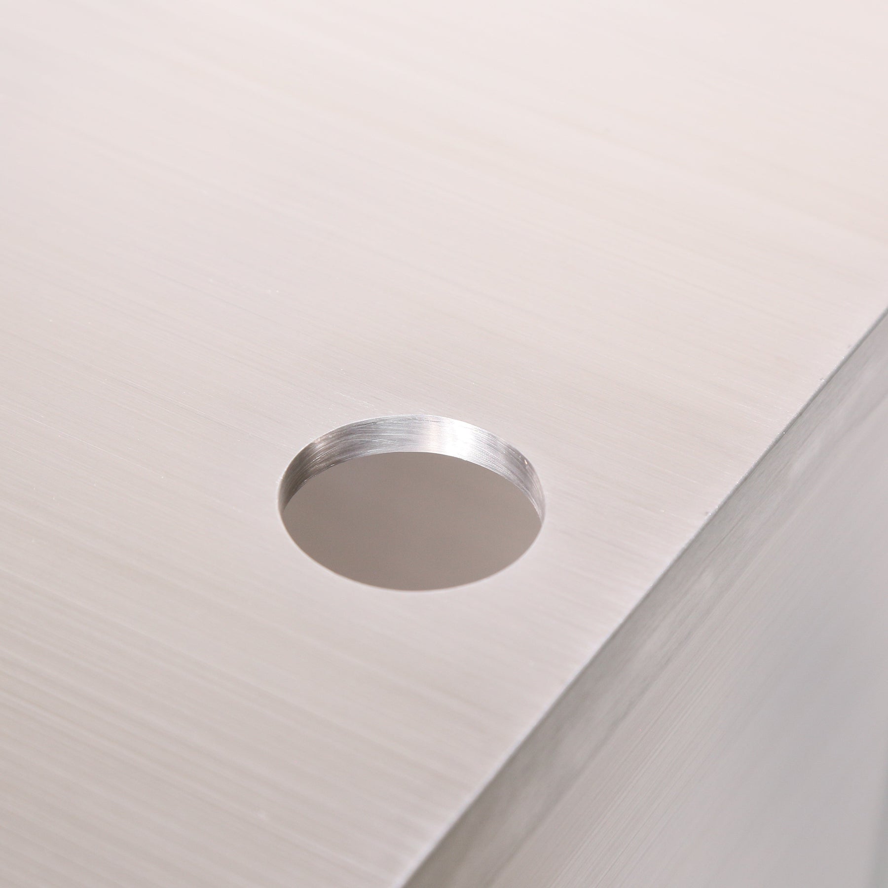 Close-up of grommet cable hole