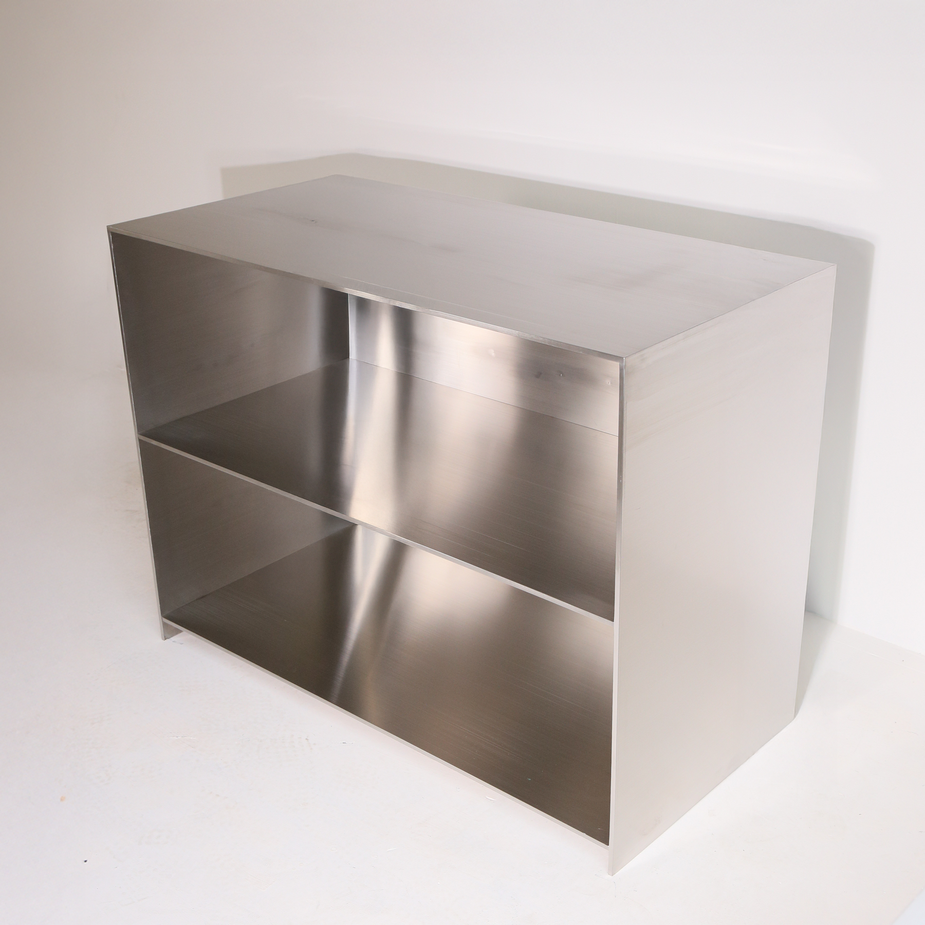 Back isometric view showing interior shelves