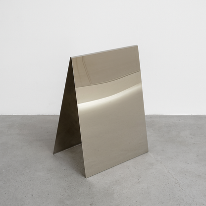 #005 - Mirrored Stainless Steel A-Frame Sidewalk Sign