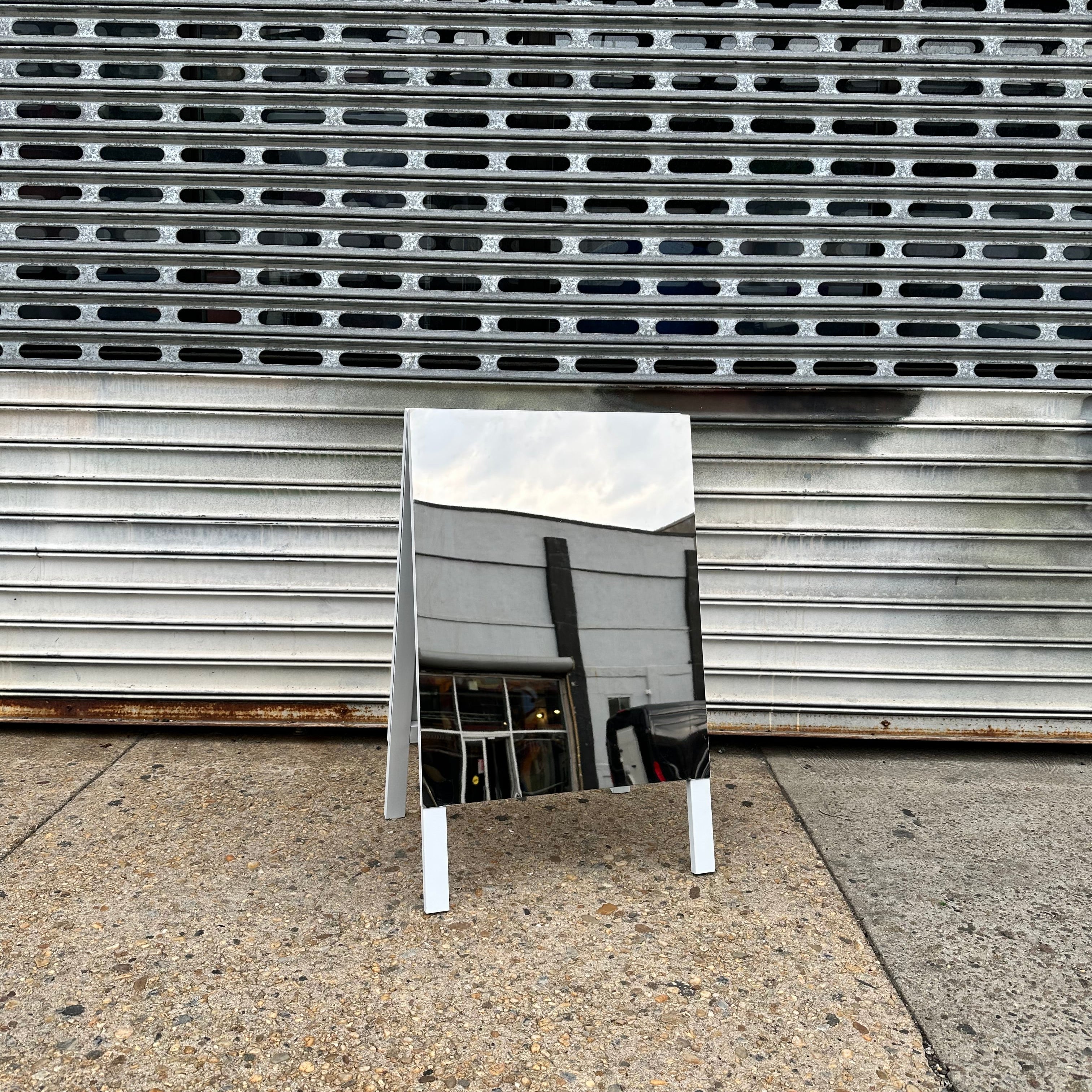 White Stainless Steel A Frame Sandwich Board
