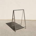 Interchangeable acrylic insert A-frame sign, brushed stainless steel frame, Clear transparent panels