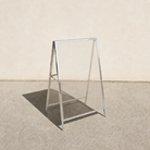 Interchangeable acrylic insert A-frame sign, mirrored frame, Clear transparent panels