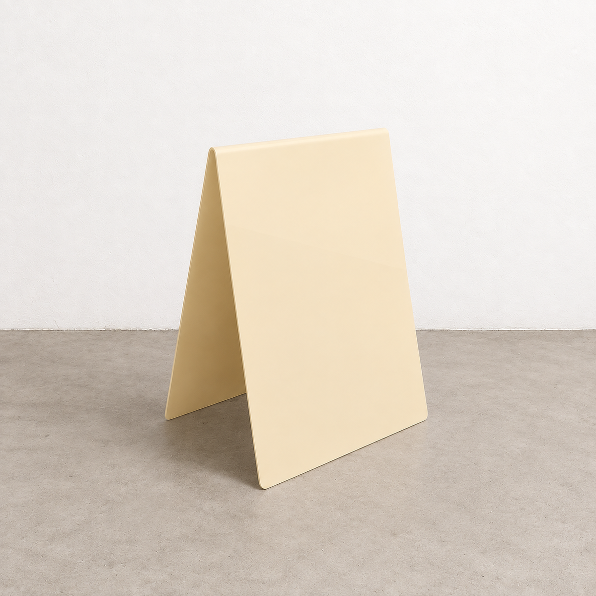 Ivory opaque acrylic A-frame sidewalk sign