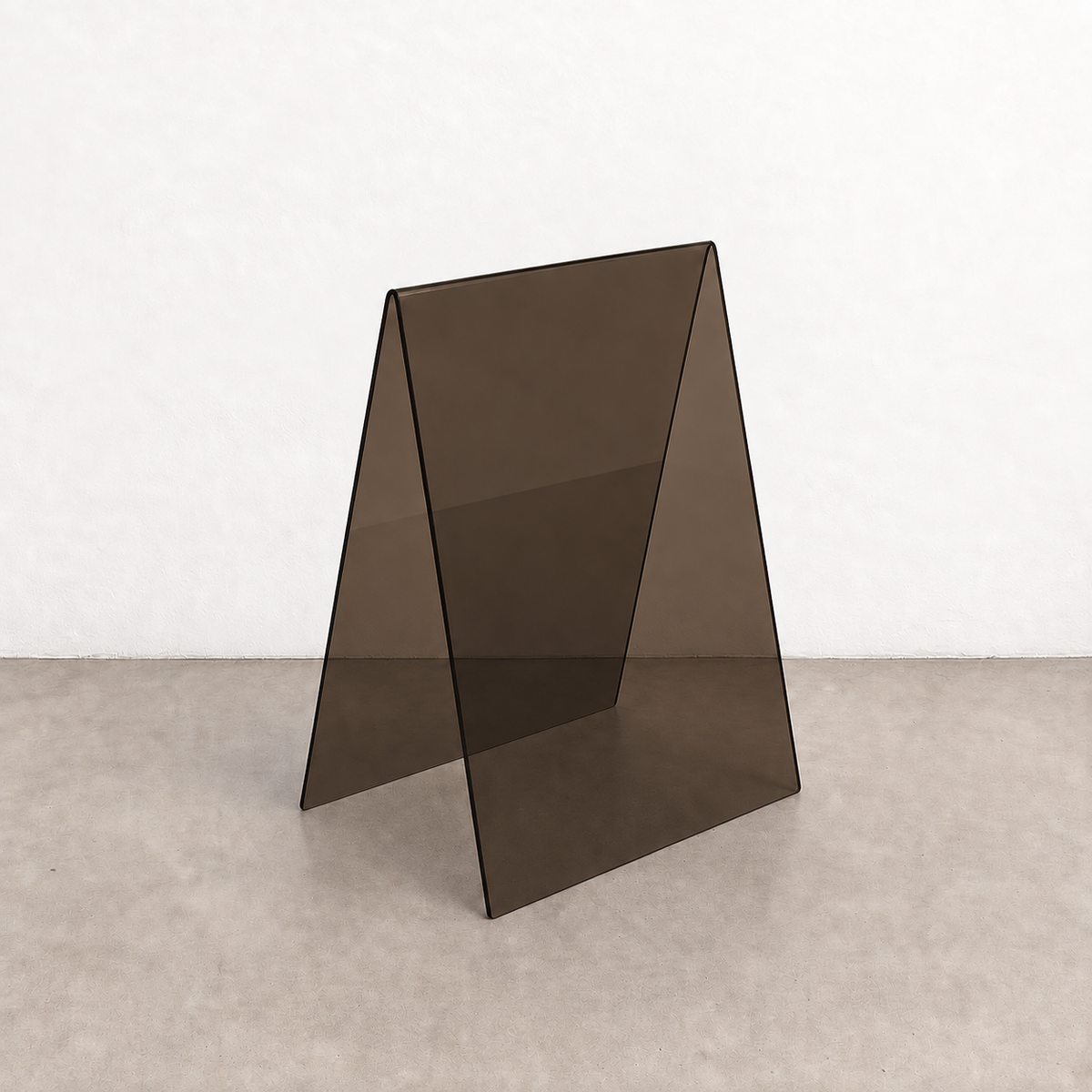 Bronze Smoke transparent acrylic A-frame sidewalk sign