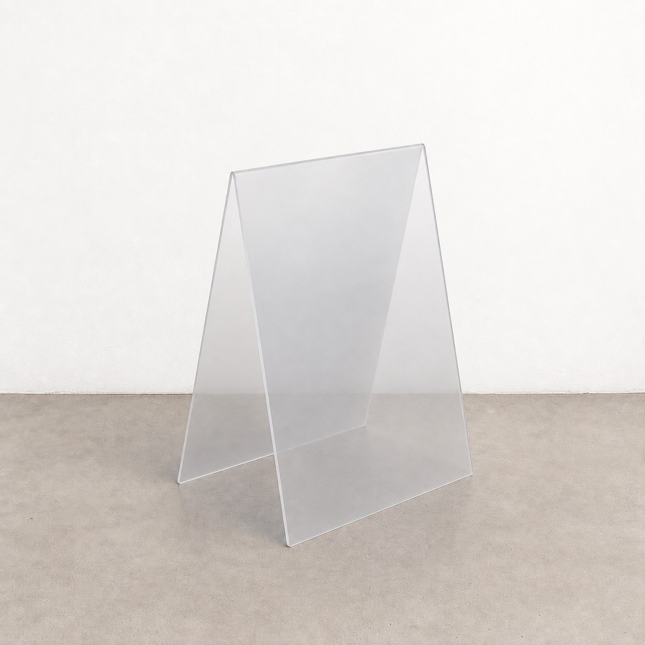 Clear Matte transparent acrylic A-frame sidewalk sign