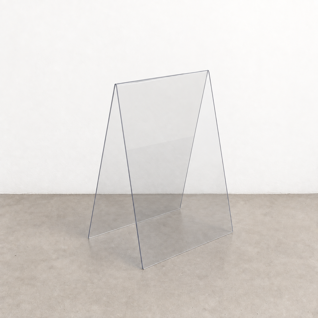 Clear transparent acrylic A-frame sidewalk sign