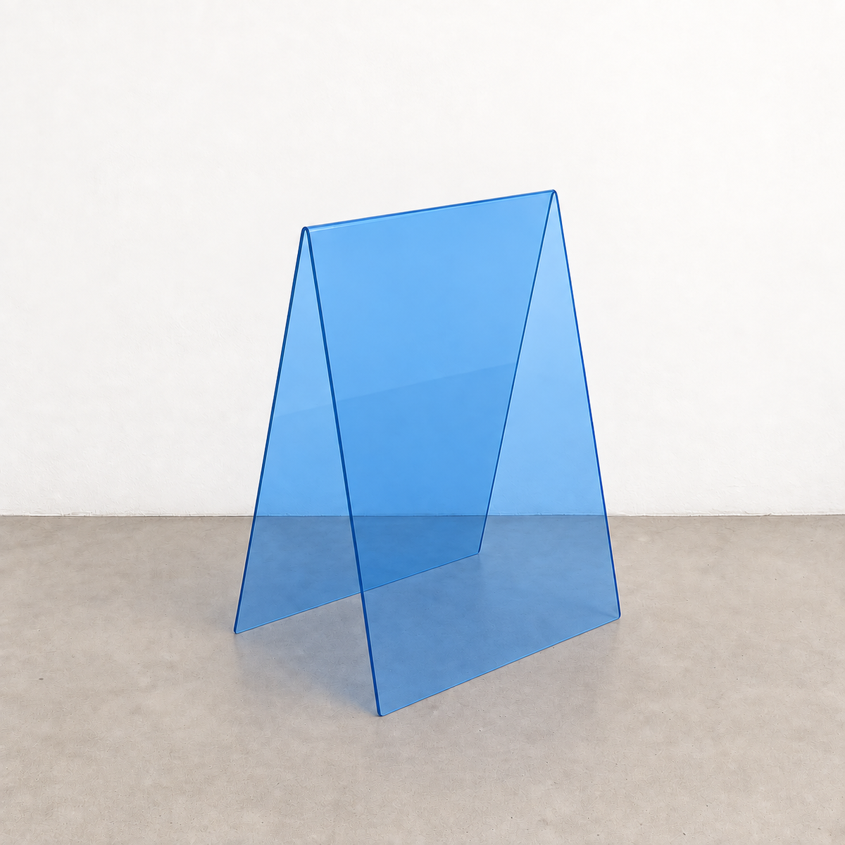 Light Blue transparent acrylic A-frame sidewalk sign