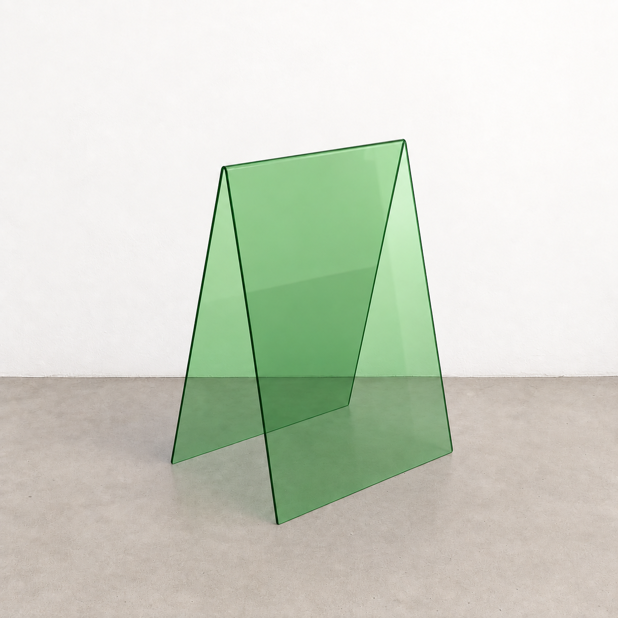 Light Green transparent acrylic A-frame sidewalk sign