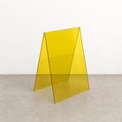 Yellow transparent acrylic A-frame sidewalk sign
